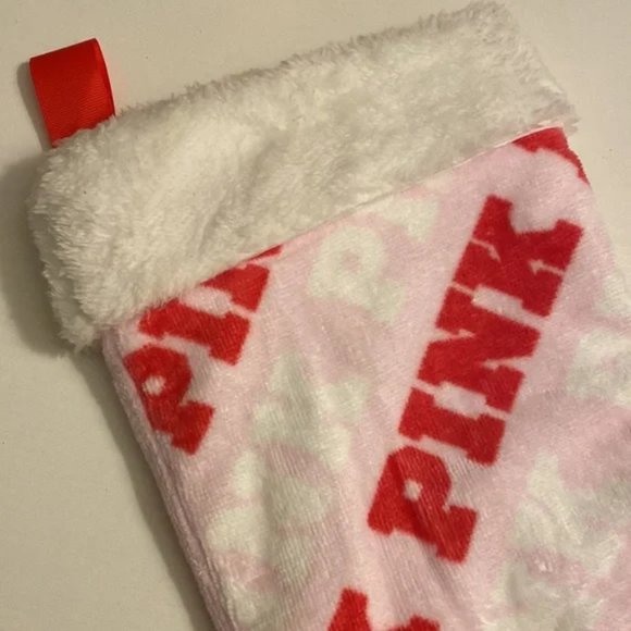 PINK Victoria’s Secret Christmas Holiday Fuzzy Stocking - Picture 2 of 8